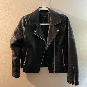 Topshop Faux Leather Moto Jacket